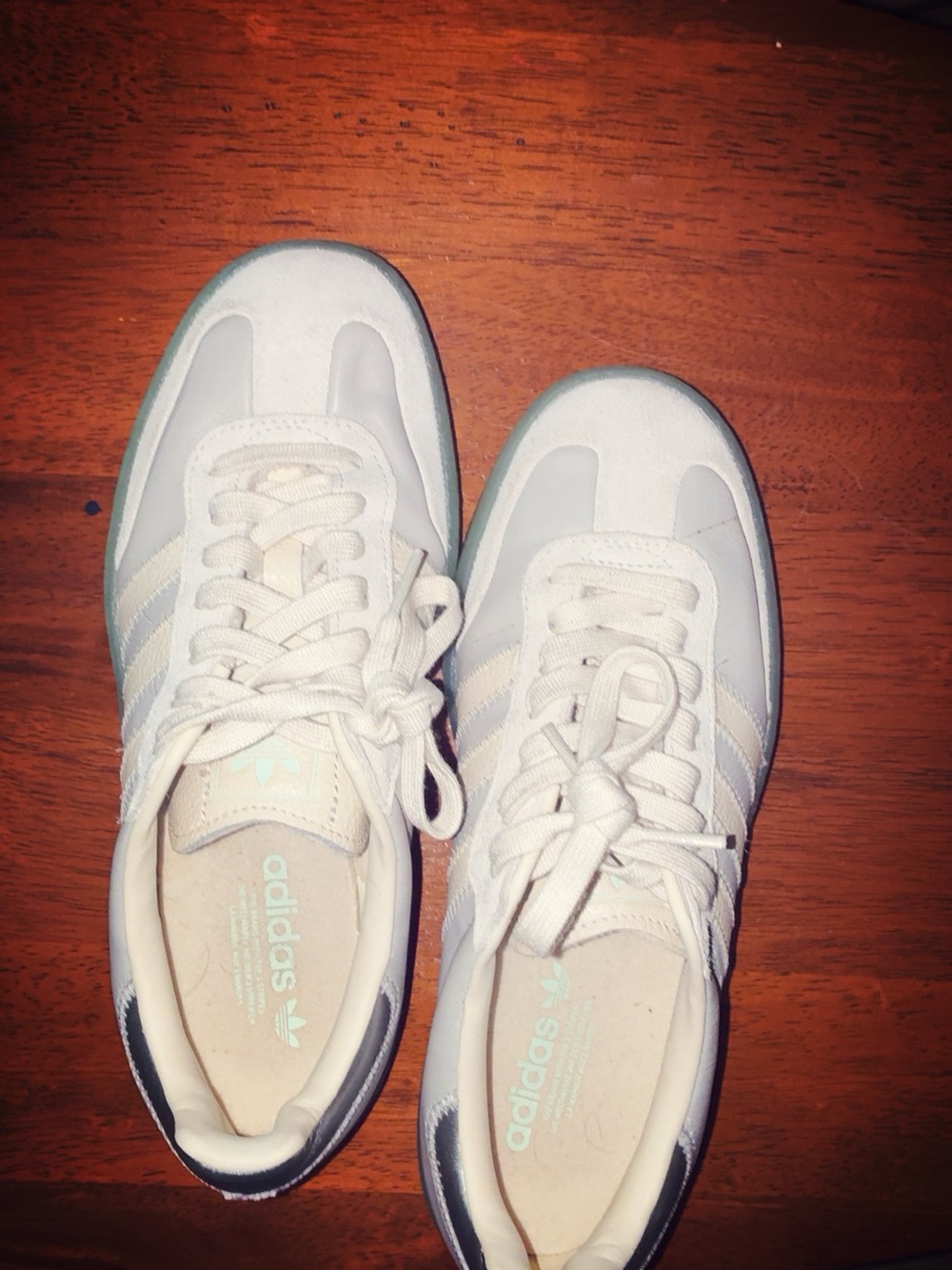 Adidas Samba with Green Mint Soles